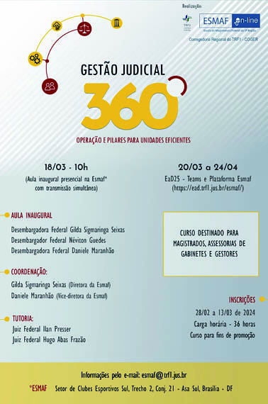 EaD 25 - Gestão Judicial 360º - Operação e Pilares para Unidades Eficientes